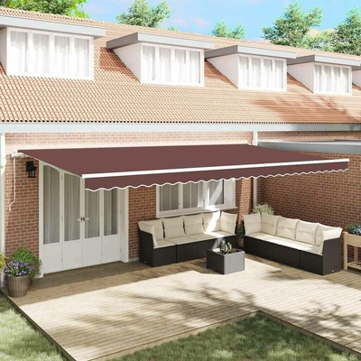vidaXL Automatická zatahovací markýza hnědá 600 x 300 cm
