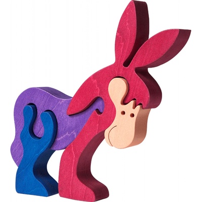 Fauna vkládací puzzle z masivu velký oslík