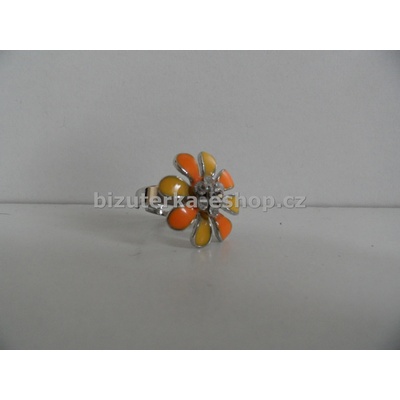 Bizuterka-eshop.cz květ s kamínky oranžovo žlutý BZ 05559
