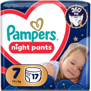 Pampers Night Пелени-гащи 15kg+ Junior 7 (17 броя) (80895146)