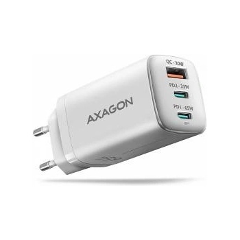 AXAGON ACU-DPQ65W GaN Network Battery Charger 65W, 3x port (USB-A + dual USB-C) PD3.0/QC4+/PPS/Apple, white