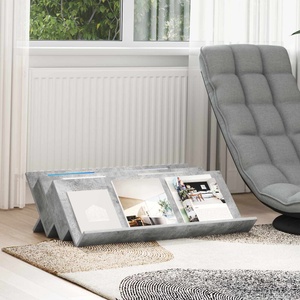 vidaXL Етажерка за списания с рафт Бетоново сиво 90 x 53 x 28, 5 см (890891)