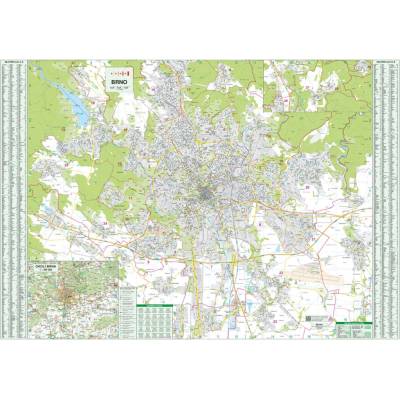 Excart Maps Brno - nástěnná mapa 130 x 91 cm Varianta: bez rámu v tubusu, Provedení: laminovaná mapa v lištách