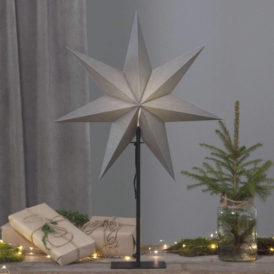 Star Trading Stolní lampa hvězda Ozen šedá černá
