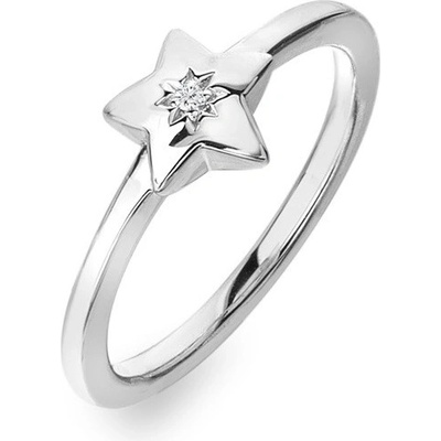 Hot Diamonds Hravý strieborný prsteň s diamantom Most Loved DR242