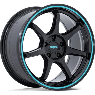 ROTIFORM RC208 BPU 8,5x18 5x114,3 ET45 gloss black with teal stripe
