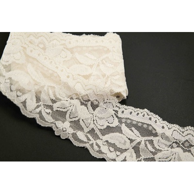 Elastická čipka - smotanová - šírka 5 cm