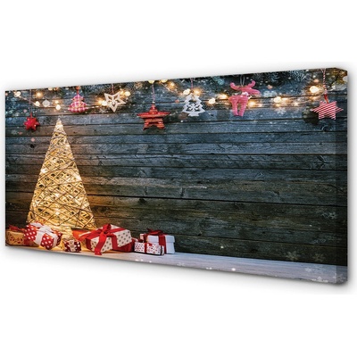 Obrazy na plátně Dárky Vánoční strom dekorace desky 100x50 cm – Hledejceny.cz