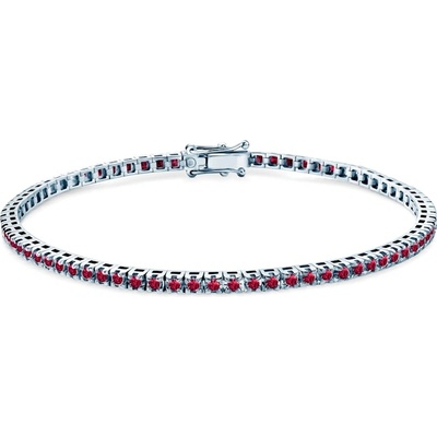 SAVICKI Тенис гривна Luminy 2, 3 мм: бяло злато, рубини