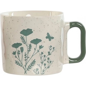 Item international Порцеланова чаша с цветя и зелена дръжка, 400мл, 10х9х9см (2029)