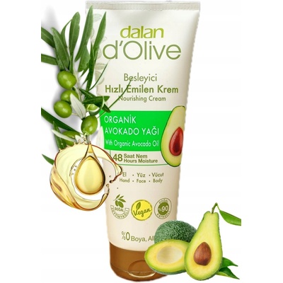 DALAN d'Olive Vyživující krém na ruce Obličej Tělo Organik Avokádo 250 ml