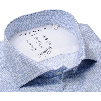Eterna slim fit Performance shirt elastická košile se světle modrým vzorem