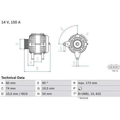 Generátor BOSCH 0 986 045 031