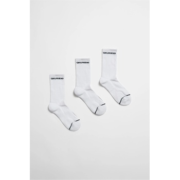 Girlfriend Collective Чорапи Girlfriend Collective Women's Quarter Socks - Wht/Blk Logo