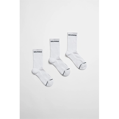 Girlfriend Collective Чорапи Girlfriend Collective Women's Quarter Socks - Wht/Blk Logo