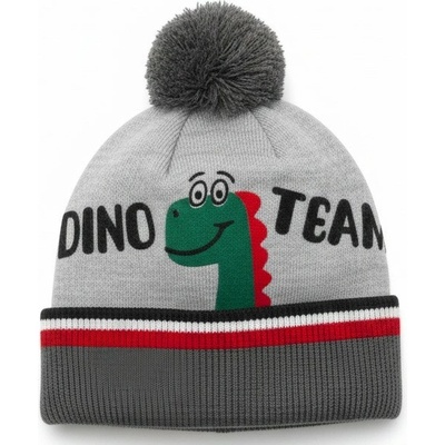 dětská zimní čepice Dino Team šedá