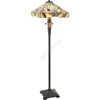 Endon Lighting 64383 - Подова лампа в стил Тифани WILLIOW 2xE27/60W/230V Ø 42, 5 см (EN0315)