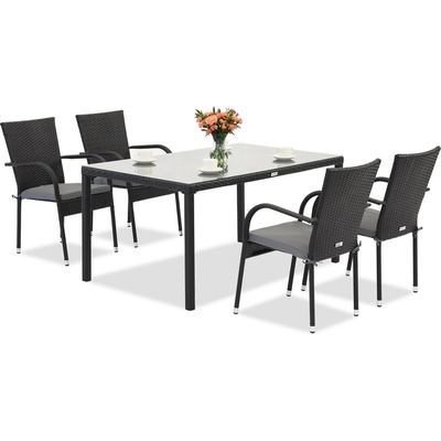 Garden Point Milan 4 Garden Point техноратан комплект черен (GAP1071-4)