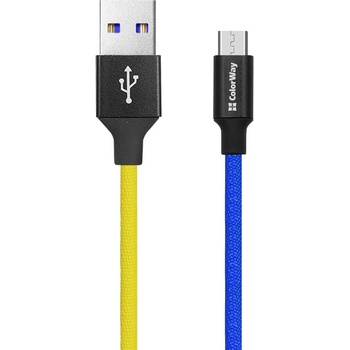 ColorWay CW-CBUM052-BLY USB MicroUSB, national, 2.4A, 1m, modro-žlutý