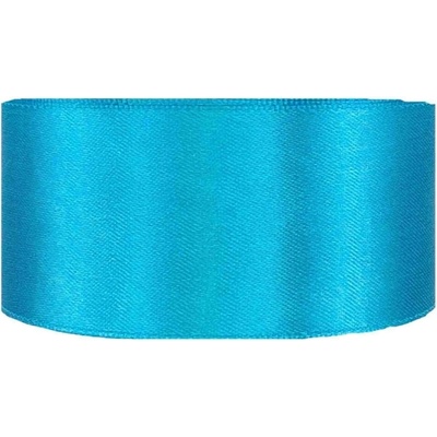Saténová stuha oboustranná 25m x 38mm tyrkysová