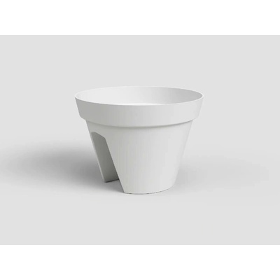 Artevasi Květináč CAPRI na zábradlí 30 cm plast bílý