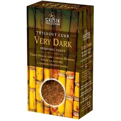 Grešík Třtinový cukr přírodní tmavý Very Dark 300 g