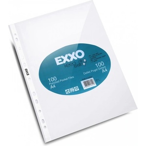Exxo Джоб Exxo, за документи с формат до А4, дебелина 40 микрона, прозрачен, матиран, продава се в опаковка от 100бр (OK4385)