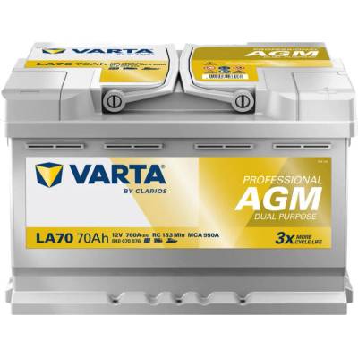 Акумулатор Varta Professional Dual Purpose AGM 12V 70Ah 760A R+ (840070076)