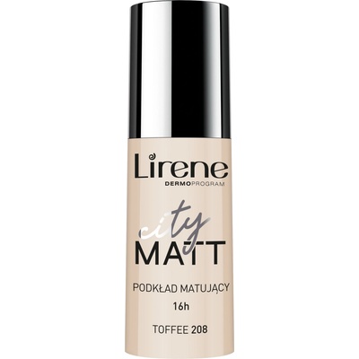 Lirene City Matt zmatňujúci fluidný make-up s vyhladzujúcim efektom 16 h with Vitamin C&E 208 Toffee 30 ml