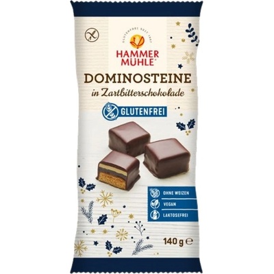 Hammermühle Bezlepkové Domino Kostky v jemné hořké čokoládě 140 g