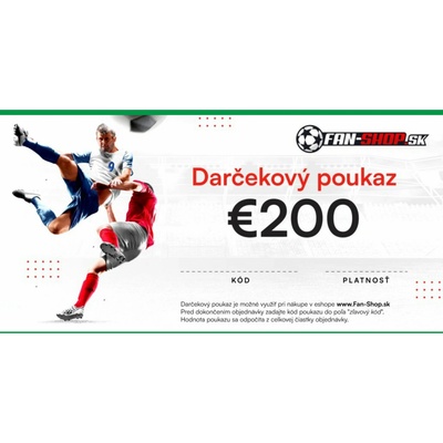 FAN-SHOP.SK Darčekový poukaz 200 € | digitálny