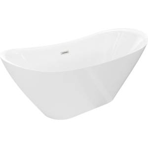 Mexen Lotos свободностояща вана 180 x 75 cm, бяла, преливник от четкан никел - 52051807700-97 (52051807700-97)