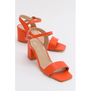 Moda Trend Дамски сандали с ток - Оранжеви #382884 (382884_Оранжев)