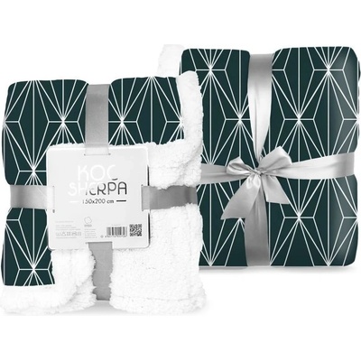 Faro Fleece deka s beránkem geometrie černobílá 150x200
