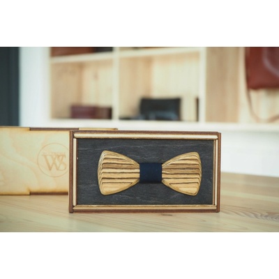 Wood Style Motýlek Mini Modrotisk Zebráno