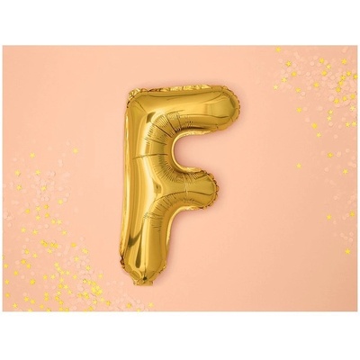 Party Deco FB2M F 019 Fóliový balón zlatý písmeno 35 cm F