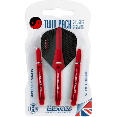 Letky a násadky na šípky Harrows Twin Pack Red