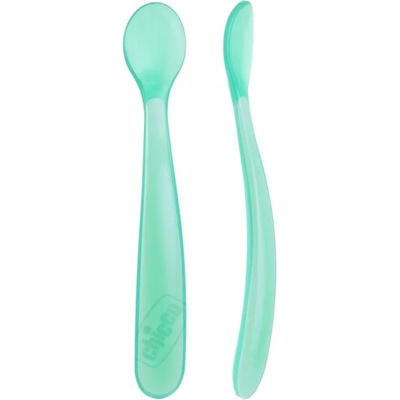 Chicco Меки силиконови лъжички - 2 бр. , 6+м. Сини (N0416)
