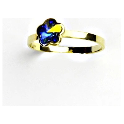 Čištín žluté zlato,prstýnek se Swarovski krystalem AB T 1297
