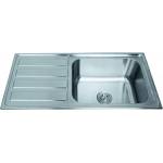 Inter Ceramic Кухненска мивка ICK10050L TAMPICO, алпака, дясна, 100x52см (10050L) Мивка за вграждане