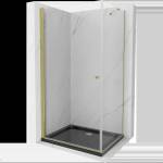 Mexen Pretoria разтваряема душ кабина 70 x 80 см, прозрачна, златиста + корито (852-070-080-50-00-4070G)