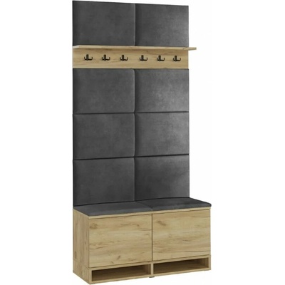 Bestent Predsieňová stena vešiaková Craft/ Grey 100x213x37cm