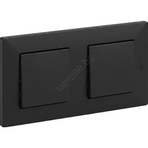 Legrand - Двоен еднополюсен ключ бр. 1 NILOE STEP черен (LR0038A)