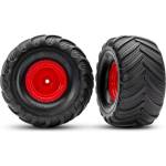 Traxxas колело 2.0/3.0", джанта червена offset 19mm, гума Terra Groove (чифт)