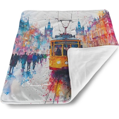 Sablio Detská deka pre bábätko Žlutá tramvaj Paint