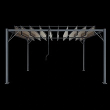 Pro-Tech shop Zahradní pergola s pohyblivými lamelami z polykarbonátu 3x4m hnědá 62037 TUN4023