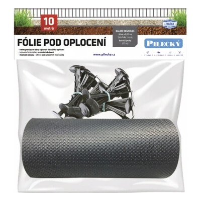 Fólie pod plot Pilecký 25 cm x 10 m + 20 ks plastových hřebů