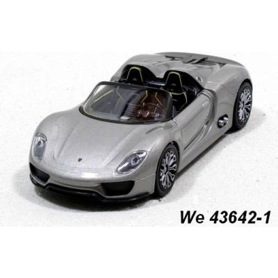 Welly Porsche 918 Spyder silver code 43642 modely aut 1:34