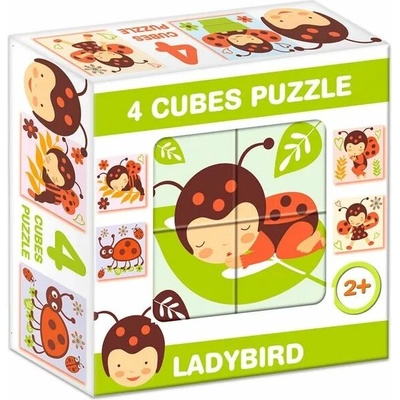 Mix Puzzle s kockami, 4 kusy - Lienka