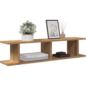 vidaXL Стенни рафтове, 2 бр, дъб артизан, 90x18x20 см, инженерно дърво (856601)